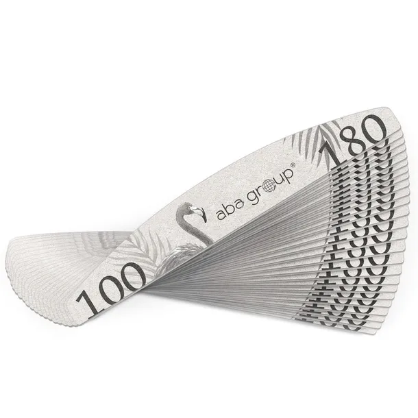ABA GROUP Pilniki do paznokci PÓŁKSIĘŻYC 100/180 Standard 25 sztuk