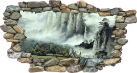 fototapeta-3d-naklejka-las-we-mgle-widok-dziura