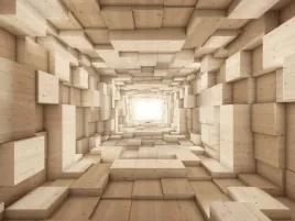 fototapeta-abstrakcja-tunel-drewno-braz-deski