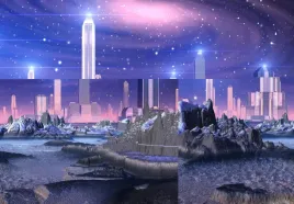 fototapeta-widok-galaxy-skaly-wiezowce
