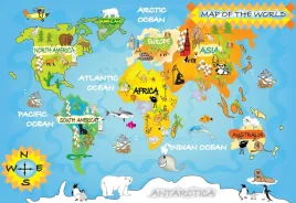 fototapeta-mapa-swiata-zwierzatka-dziecieca
