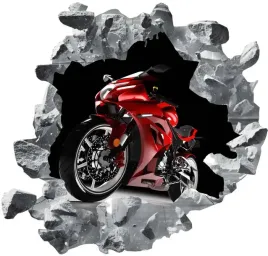 naklejki-scienne-fototapeta-3d-dziura-motor-auto