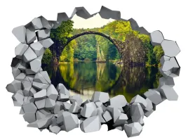 naklejka-samoprzylepna-3d-efekt-rzeka-stary-most