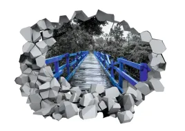 naklejka-samoprzylepna-3d-drewniany-most-przyroda