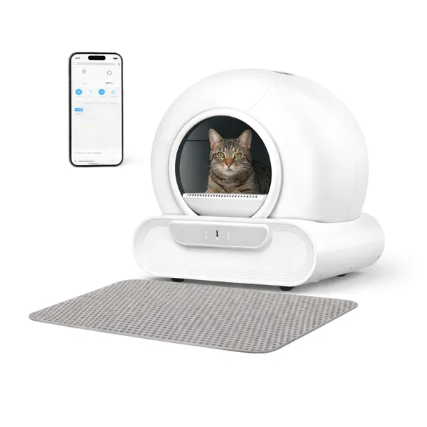 Kuweta automatyczna samoczyszcząca dla kota + mata OZON WiFi biała PETINES