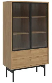 witryna-niska-olar-85-cm-trzy-polki-i-dwie-szuflady-hikora-naturalna