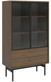witryna-niska-olar-85-cm-trzy-polki-i-dwie-szuflady-orzech-carini-naturalny