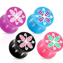 plug-uv-8mm-kwiatek-tunel-czarny-or-piercing4u