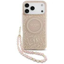 etui-do-iphone-17-pro-max-guess-iml-flowers-pearl-strap-magsafe-rozowy