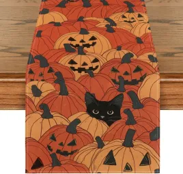 bieznik-na-stol-dekoracyjny-halloween-kot-i-dynie-pomaranczowy-40x180-cm