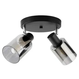 zyrandol-wiszacy-czarna-szklana-tuba-2x-led-e27