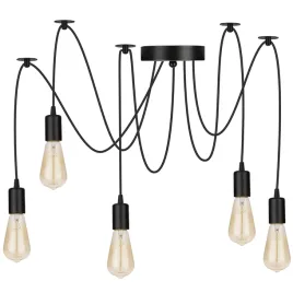 lampa-sufitowa-led-wiszaca-zyrandol-loft-led-pajak-5x-e27