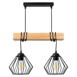 lampa-wiszaca-led-belka-drewniana-loft-druciana-czarna-2xe27
