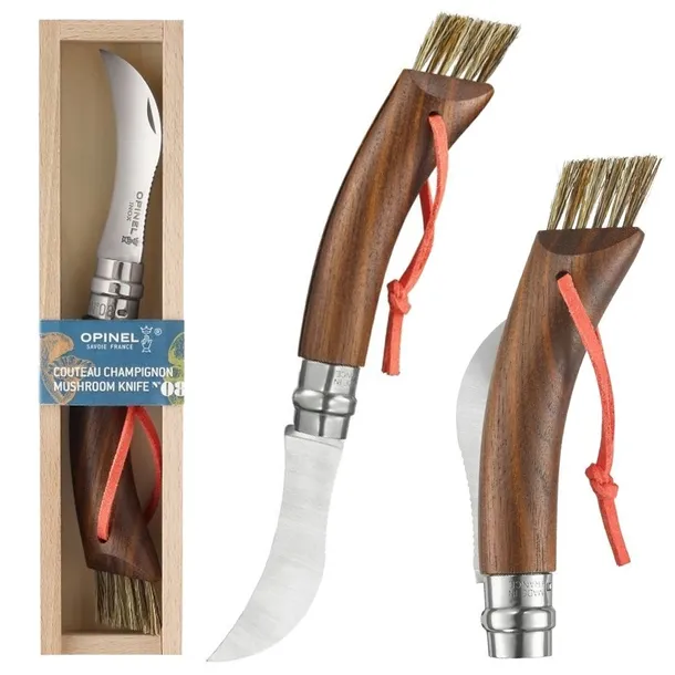 Nóż składany OPINEL Inox No.08 MUSHROOM na grzyby dla grzybiarzy w pudełku