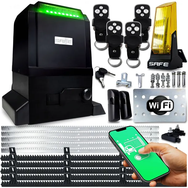 ZESTAW NAPĘD DO BRAMY PRZESUWNEJ 800 kg 4 piloty 5 X listwa WIFI automat