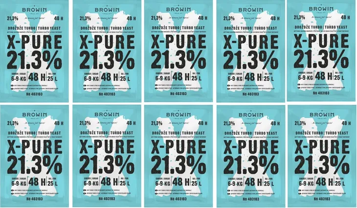 X-PURE 48 TURBO PURE drożdże gorzelnicze 21% 10szt