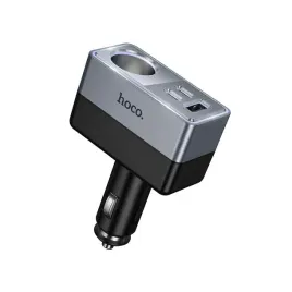 ladowarka-samochodowa-hoco-2x-usb-c-usb-port-zapalniczki-165w-24v-czarna