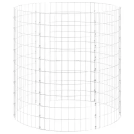 okragly-slupek-gabionowy-100-x-100-cm-srebrny-stal-galwanizowana