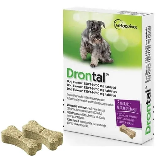 Drontal Tabletki na odrobaczanie psy małe 2 tab.