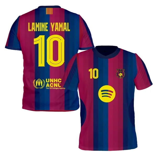 YAMAL Koszulka Piłkarska 152 Barcelona T-shirt Kibica Dziecięcy Sportowy