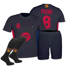 stroj-pilkarski-134-pedri-barcelona-czarny-komplet-koszulka-spodenki-getry