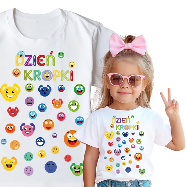 KOSZULKA DZIEŃ KROPKI DO PRZEDSZKOLA SZKOŁY DLA CHŁOPCA DZIEWCZYNKI 98 cm