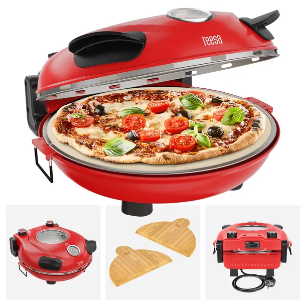 Piec do pizzy Teesa Supreme+ okienko 2 łopatki 405°C kamień 1200W