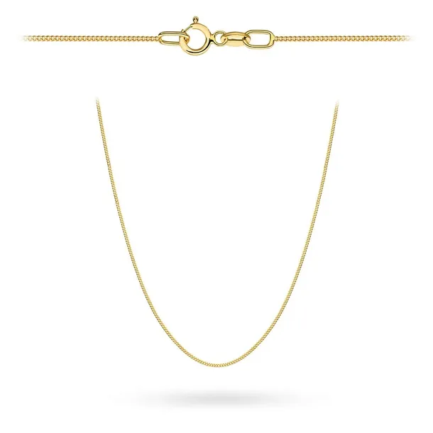 Złoty łańcuszek 585 splot pancerka gładka 40 cm elegancki dla niej 0.49 g