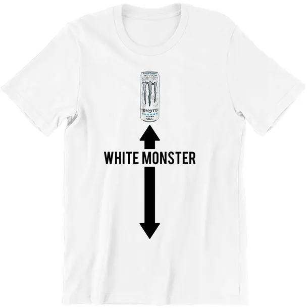WHITE MONSTER śmieszna zabawna KOSZULKA PREZENT URODZINY ŚWIĘTA roz. L