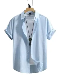 shein-niebieska-koszula-casual-krotki-rekaw-z-guzikami-l-1jd