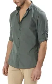 trendyol-szara-koszula-meska-z-podwijanymi-rekawami-casual-xl-5aa