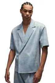 boohooman-meska-koszula-casual-niebieska-krotki-rekaw-l-z3a