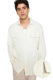 trendyol-man-koszula-meska-casual-kremowa-z-kieszeniami-i-faktura-l-5da