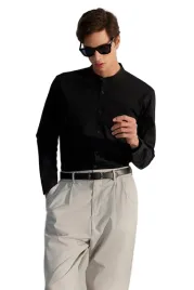 trendyol-man-czarna-koszula-meska-z-kolnierzykiem-stojka-dlugi-rekaw-xl-5da