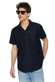 trendyol-man-meska-koszula-casual-krotki-rekaw-granatowa-paski-xl-5da