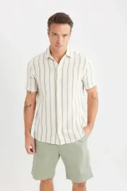 defacto-meska-koszula-casual-na-krotki-rekaw-w-paski-58percent-poliester-2xl-5ga