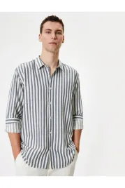 koton-meska-koszula-casual-w-paski-dlugi-rekaw-kolnierzyk-s-5ga