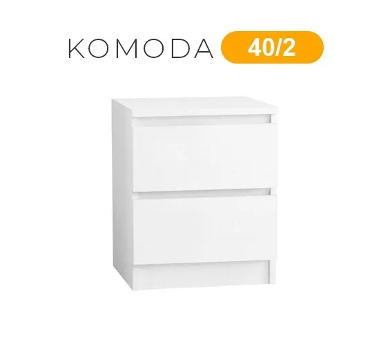 komoda-40-cm-2-szuflady-biala-stan-nowy