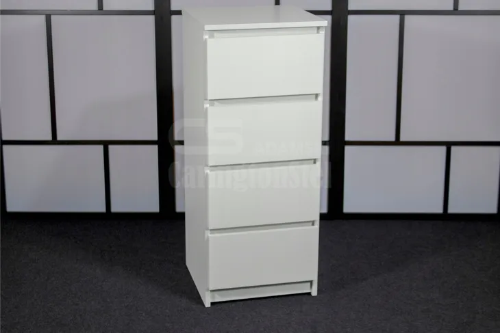 komoda-40-cm-4-szuflady-biala-stan-nowy