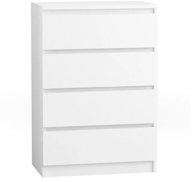 KOMODA BIAŁA MAT 80 CM DUŻA DO SALONU SYPIALNI 4 SZUFLADY POLSKI PRODUCENT