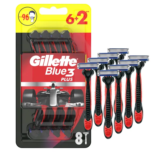Maszynki Do Golenia Męskie Gillette Blue3 Plus 8szt ZAPAS NA 96 GOLEŃ
