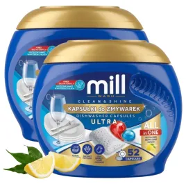 2x-kapsulki-do-zmywarki-mill-wash-ultra-cleanandshine-zestaw-na-104-cykle