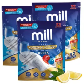 3x-mill-kapsulki-do-zmywarki-cytrynowe-ultra-cleanandshine-zestaw-na-96-cykli