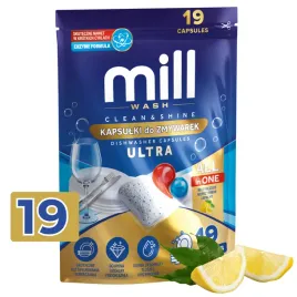 mill-kapsulki-do-zmywarki-cytrynowe-ultra-cleanandshine-all-in-one-19-szt
