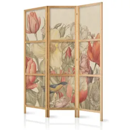 parawan-japonski-panelowy-3-czesci-polne-kwiaty-tulipany-styl-retro-135x172