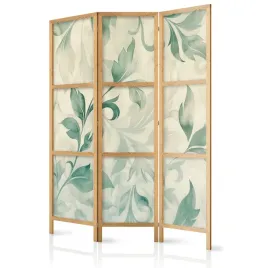parawan-japonski-panelowy-3-czesci-zielone-liscie-akwarele-natura-135x172