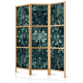 parawan-japonski-panelowy-3-czesci-szmaragdowe-ornamenty-rosliny-135x172