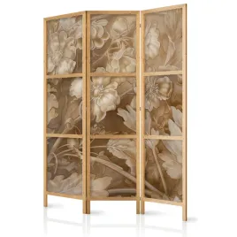 parawan-japonski-panelowy-3-czesci-bezowe-kwiaty-liscie-boho-retro-135x172