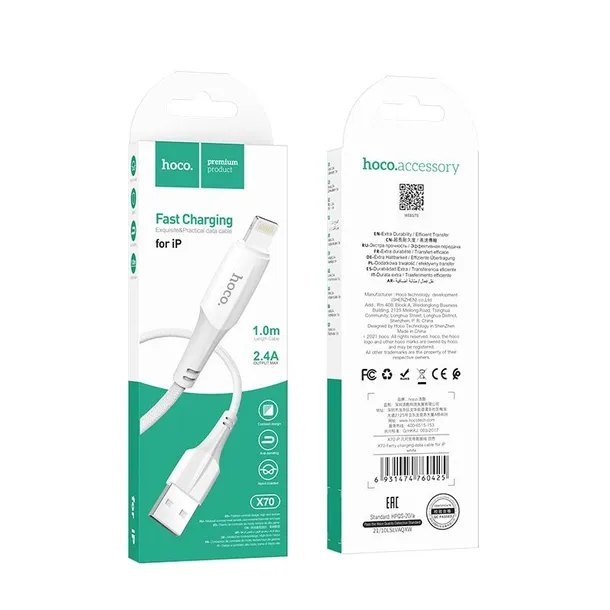 hoco-kabel-usb-a-do-lightning-24a-x70-1m-bialy-dlugosc-przewodu-1-m
