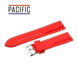 pasek-silikonowy-pacific-28-mm-u20-czerwony-z-bialym-przeszyciem
